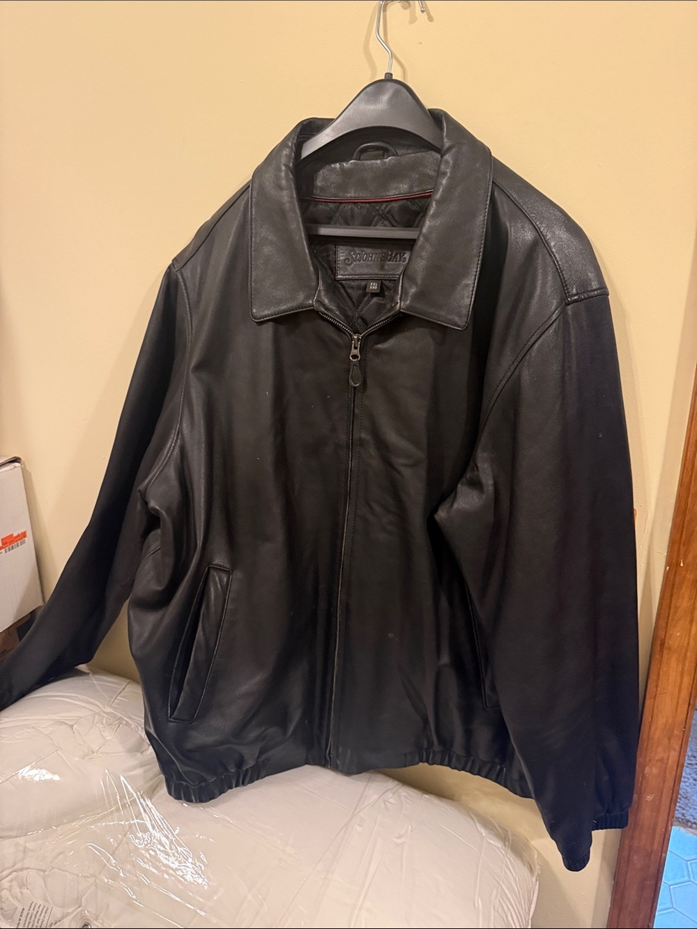 Black Leather Bomber Jacket